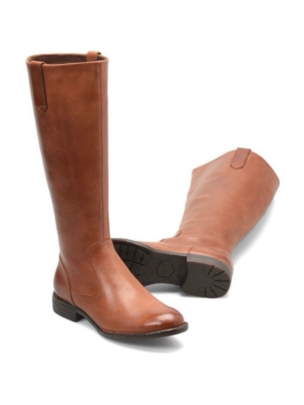 Born Shaunie Tall Riding Boots | Cognac Leather | 6M Wide Calf